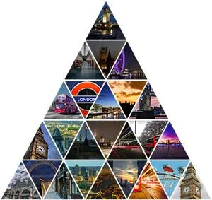 Triangle Collage Photoshop Template#3