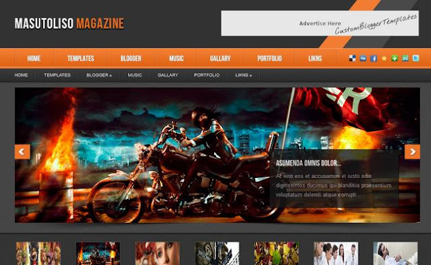 Masutoliso Magazine Blogger Template