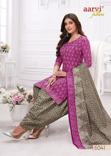 Aarvi Fashion Special Patiyala Cotton Dress Material Collection Exporter And Wholesaler