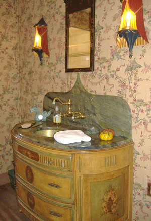 An Antique Stool Placed Just Right In The Bath An Antique Stool Placed Just Right In The Bath
