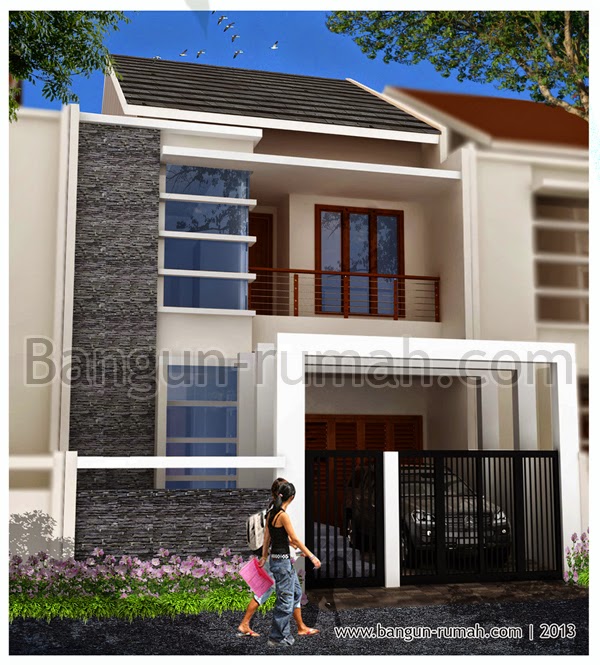 Desain Rumah Minimalis 2 Lantai Lebar 9 Meter Gambar 