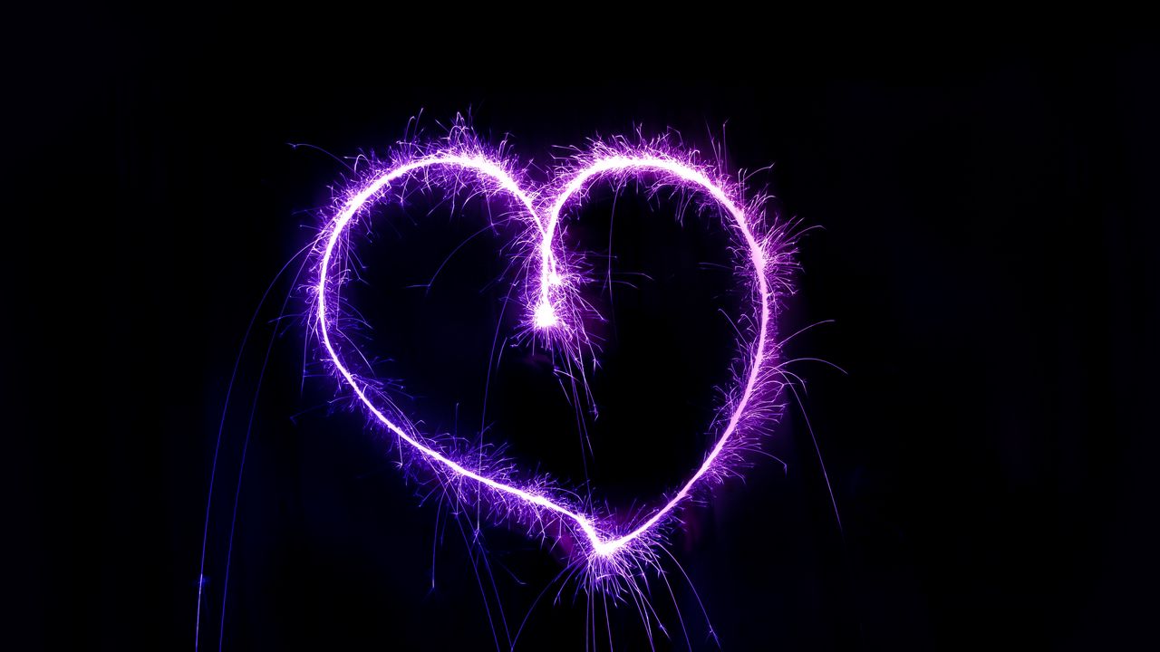 Wallpaper Heart Sparks Shape Shine