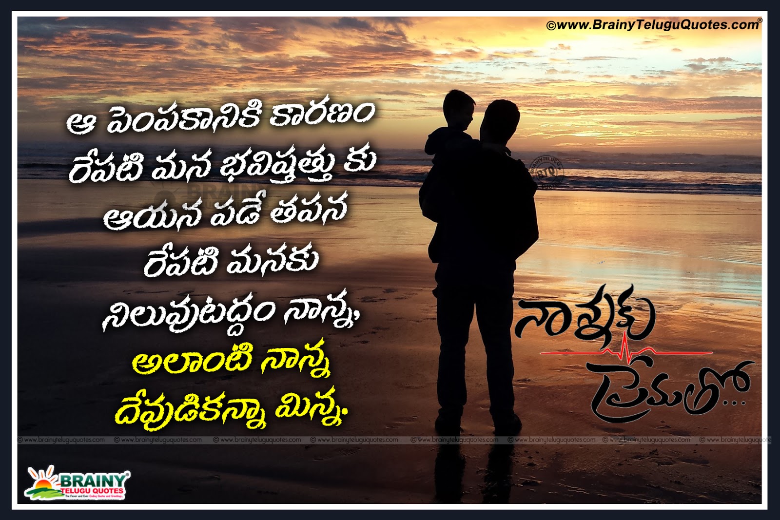 Father Loving Quotes In Telugu Naanna Kavithalu In Telugu Brainysms