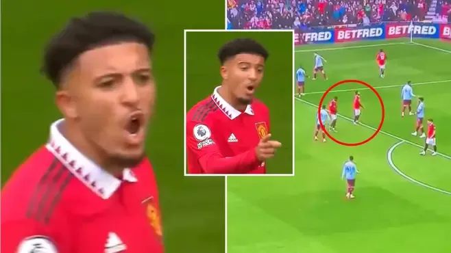 Jadon Sancho Appears to Tell Bruno Fernandes to 'Stop Moaning' in Video During Aston Villa Match, Fans Speculate
