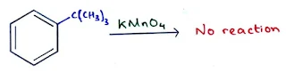 Substituted benzene with no benzylic C–H bond is inert to oxidation