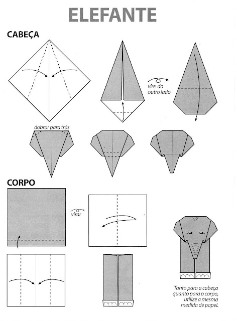 Diagrama de papiroflexia para descargar de elefante