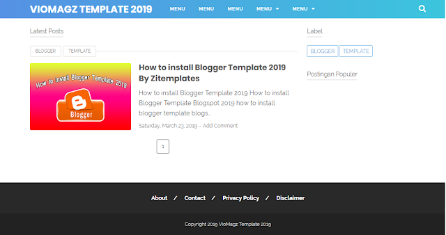 Download VioMagz Template Blogger 2019