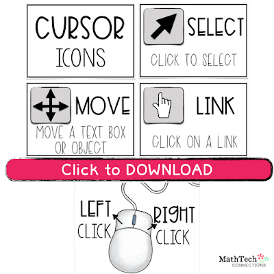 basic computer skills, cursor icons free printable