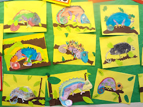 Chameleons kids art project