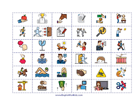 Printable picture cards for Irregular verbs game