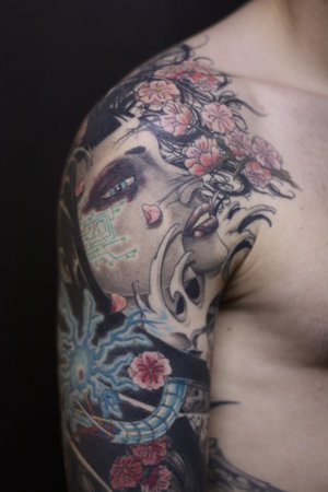 japanese art tattoos. Japanese Sleeve Tattoo Design