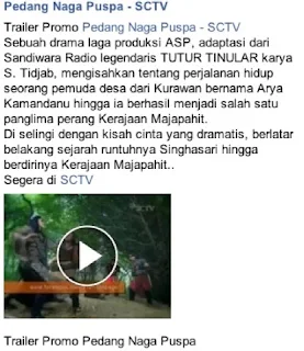 trailer sinetron pedang naga puspa sudah dirilis di sctv