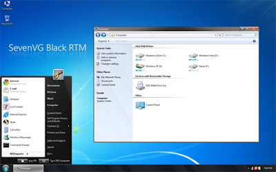 Download Windows 7 theme for Windows XP Free - SevenVG RTM Black