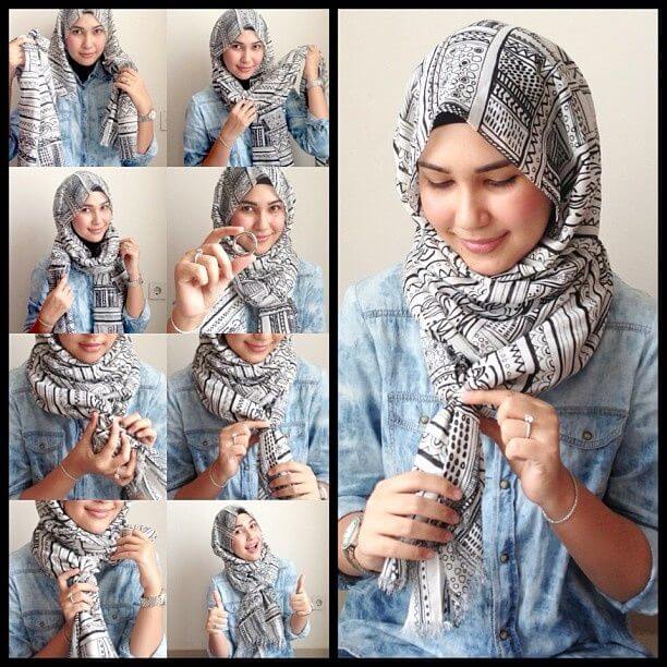Tutorial Hijab Motif Tribal Buat Kamu Yang Ingin Tampil Beda