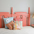 Coral Queen Headboard and MORE pillows!