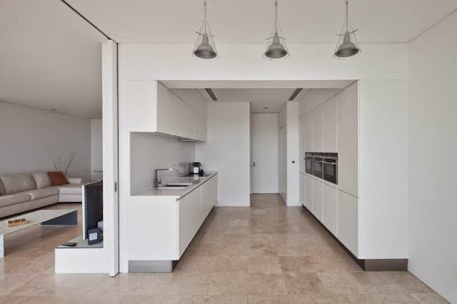 white kitchen idea Modern House with Pool in Tavira