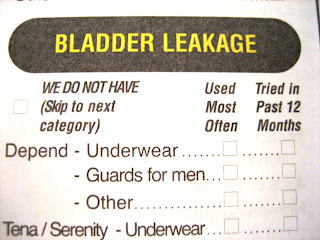 bladder leakage: we do not have