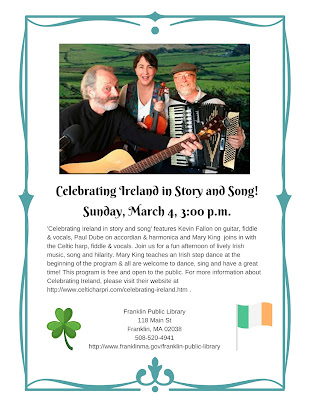 Franklin Library: Celebrating Ireland in Story and Song - Mar 4 - 3:00 PM