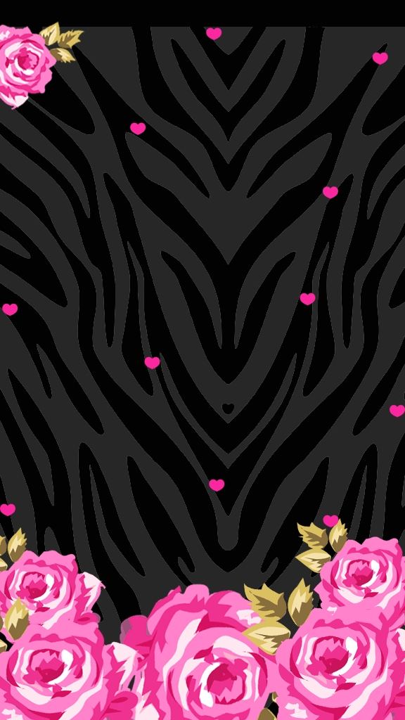 Pink and Black Zebra Wallpaper