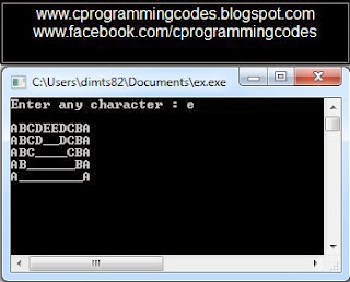 Output of character rectangle pattern C program