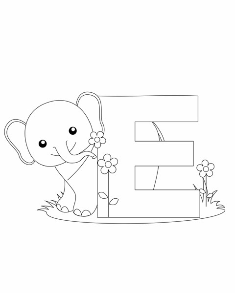 Letter E Coloring Page