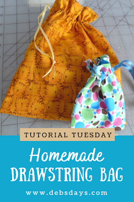 Homemade Quick and Easy Fabric Drawstring Gift Bags Sewing Project