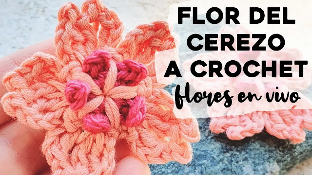 865. Paso a Paso Aplique Flor de Cerezo a Crochet