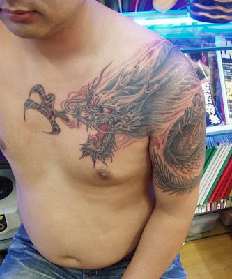 Dragon taichi tattoo design 