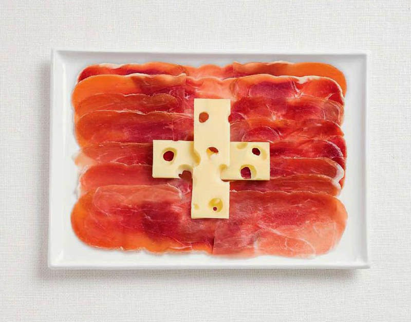 18 National Flags Made From Food - Switzerland