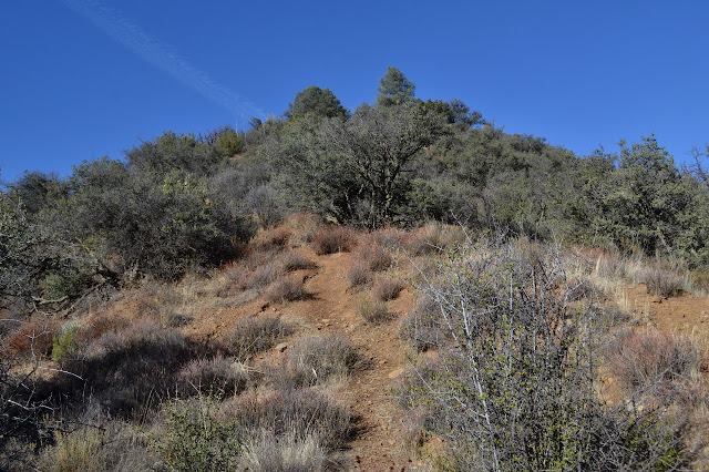 line of dirt up a ridge line