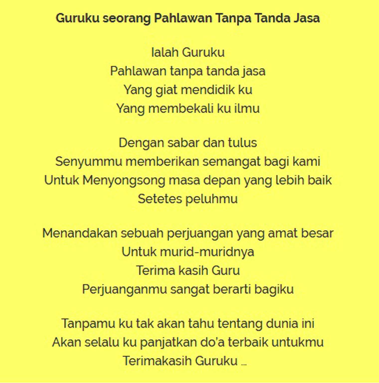 Contoh Lengkap Teks Puisi Tentang Pendidikan Dan Sekolah Puisi