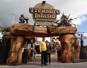 Richard and Emily Gottfried at Treasure Island Adventure Golf in Southsea