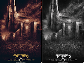 The Lord of the Rings The Two Towers Screen Print by Karl Fitzgerald x Bottleneck Gallery