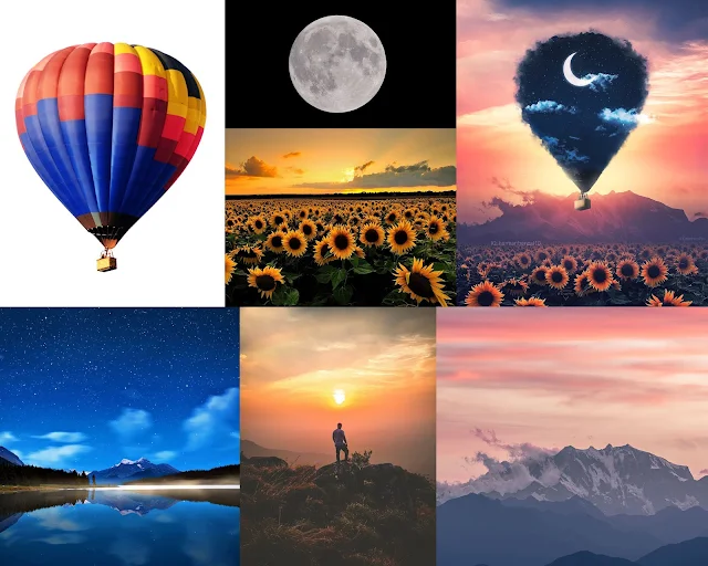 Hot Air balloon wallpaper, hgraphicspro, creative ideas, imagination, clouds, beautiful scenery, Artwork, photoshop manipulation, adobe, art, H GraphicsPro, Harman Singh Bansal,