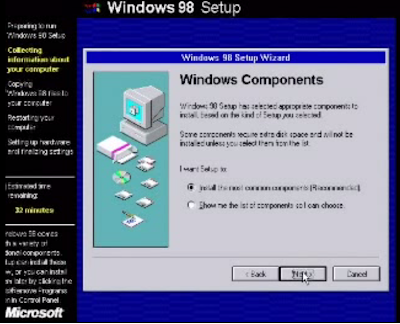 cara instal windows 98