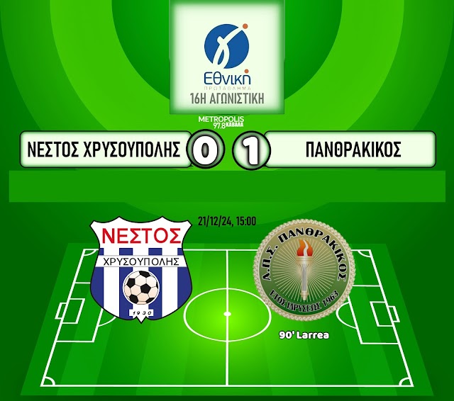 Νέστος Χρυσούπολης: Δεν αξίζαμε την ήττα