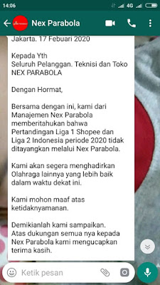 Matrix dan Nex Parabola Dikabarkan Tidak Menyiarkan Liga 1 2020