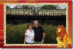 Sonja en Ray voor Animal Kingdom met Lion King