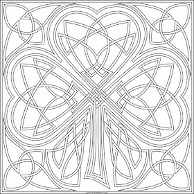 Knotwork shamrock to print and color- available in JPG and transparent PNG