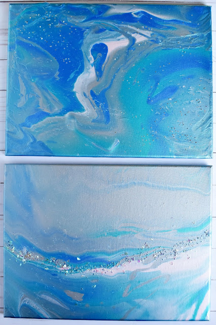 canvas art by Wendy Sue Anderson using the color pour system by American Crafts