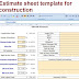 Estimate sheet template for construction