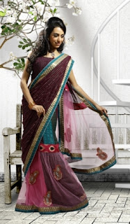 Pink-Blue-Designer-Party-Wear-Saree