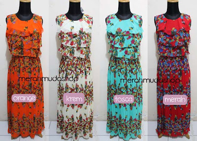 Baju dress chiffon layer