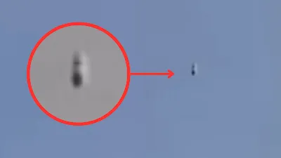 Los Angeles California cylinder, vertical UFO video July 2023.