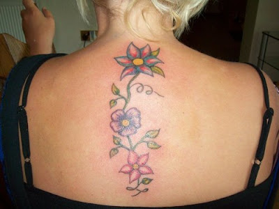 Back Flower and Vine Tattoo Designs