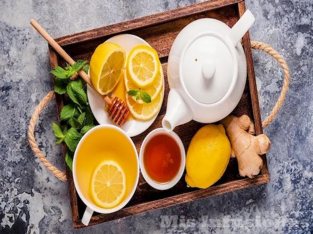 Infusión de jengibre limón para la salud