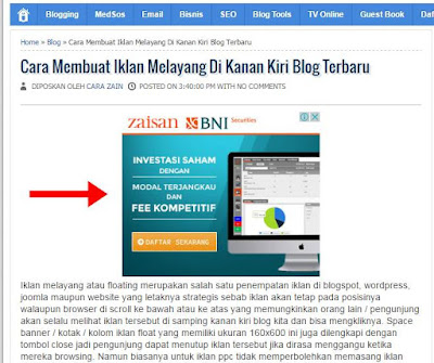 Cara Memasang Iklan Di Bawah/Atas Posting Blog Terbaru