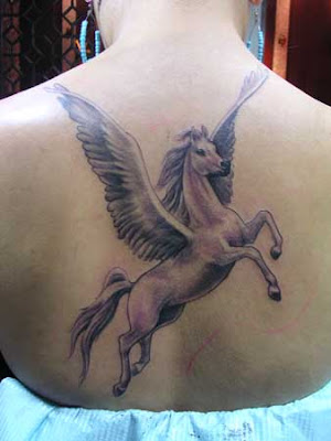 This is a perfect free tattoo design for a girl. In Greek mythology, Pegasus