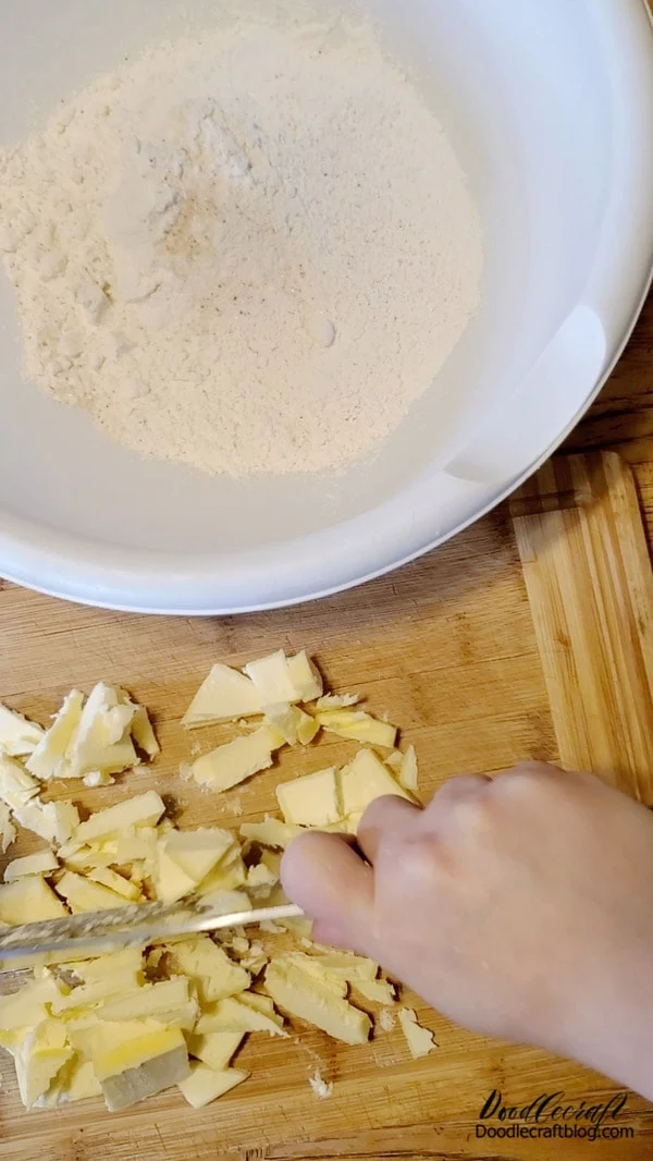 Step 2: Make Pie Crust  Ingredients Needed for Homemade Pie Crust:  2 Cups Flour 3/4 Cup Butter (cold and cut into pieces) 1/2 Cup Cold Water 1 teaspoon Salt  I always make my own pie crusts, because I like knowing the ingredients in it...and I always use real butter. This can be made with shortening, if you are in to that.