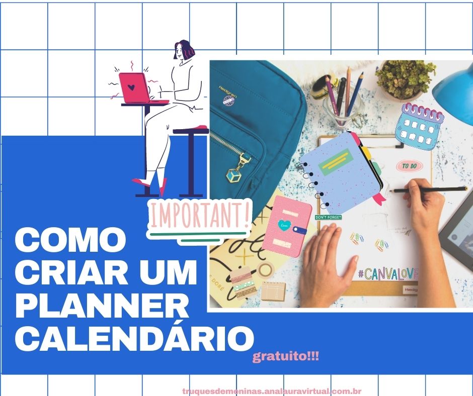 caderno inteligente personalizado usando o canva gratis planner calendario